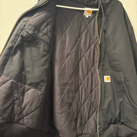 Vintage Carhartt Canvas Bomber Work Jacket Size XL Black Workwear 125 Year Ann - Picture 7 of 12